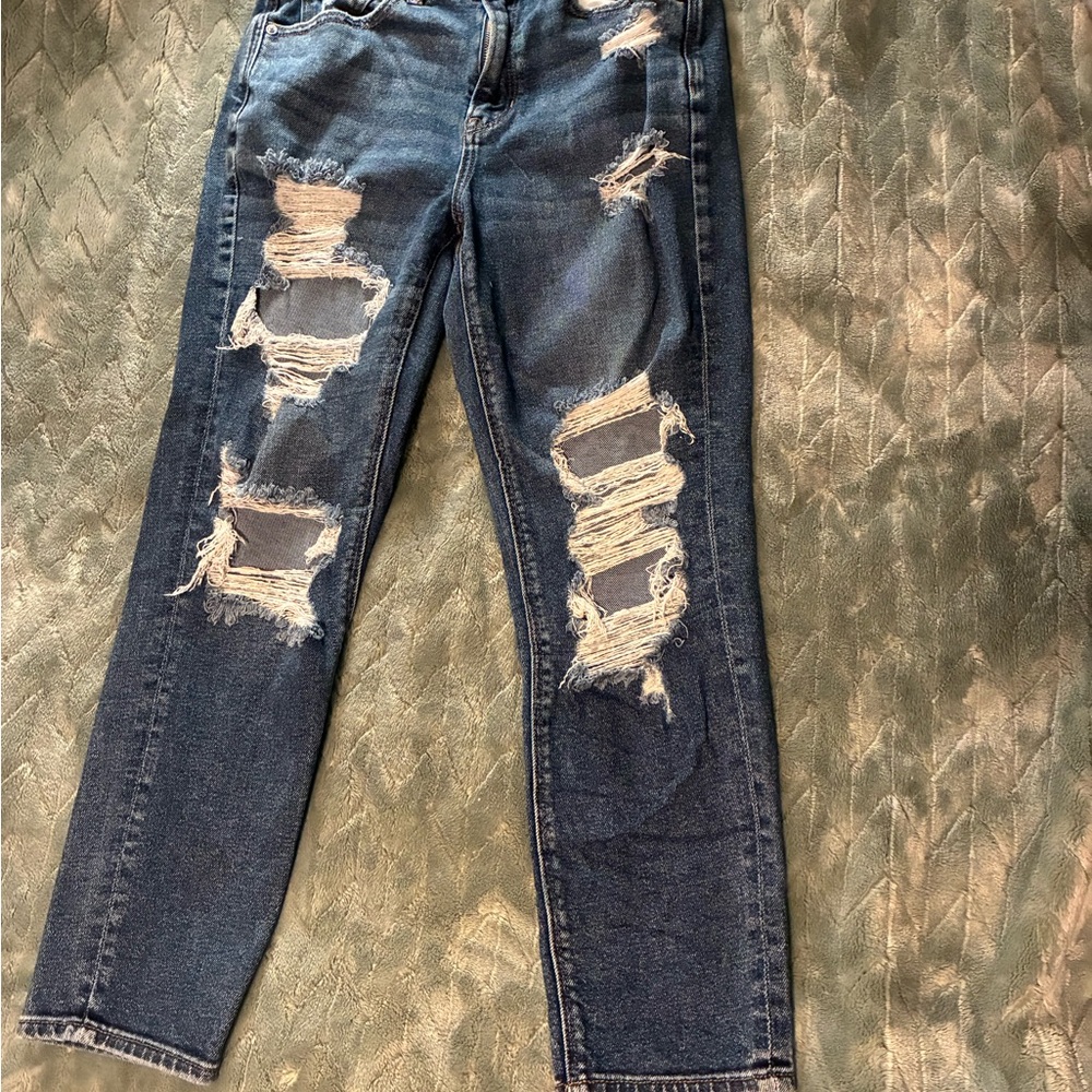American Eagle Outfitters Ripped Blue Skinny Jeans